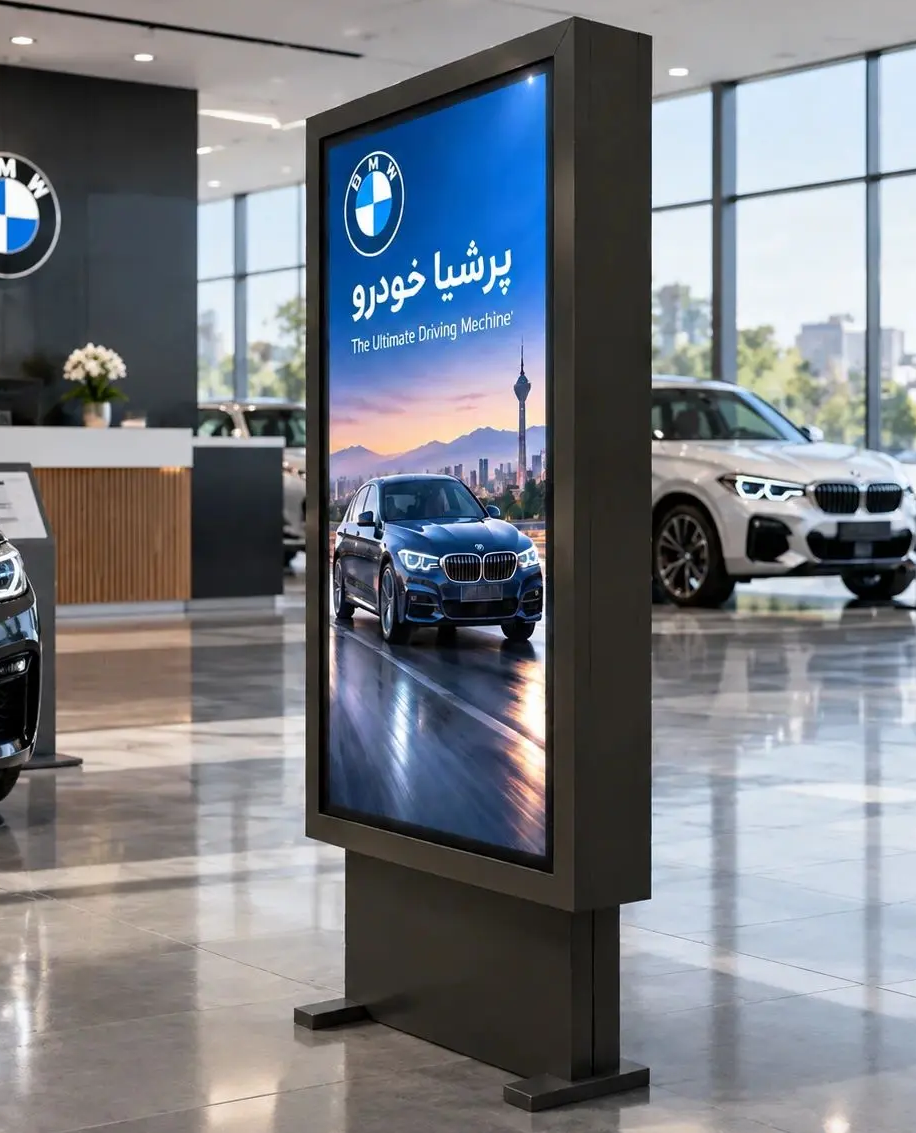 استند لایت باکس دوطرفه خیابانی مدل هرمس